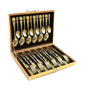 Weddings Brass <b>Spoon</b> 24 Pieces 10ml Capacity Mirror Polish Gold Plated Dinner <b>Table</b> Decoration Set with Packing Box Best Price - Product Image 1