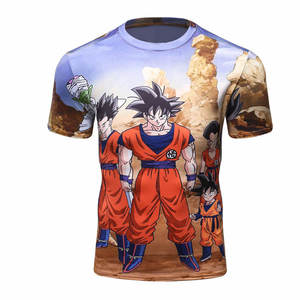 Camisetas de Compresión con Estampado de Anime para Hombre, para Gimnasio, Entrenamiento, Fitness, Capa Base, Manga Corta, Deportivas, Rashguard de BJJ - Product Image 1