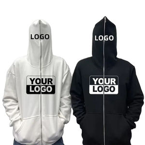 Mens Full Face <b>Zip</b> Up Hoodie Custom Logo Hoodie Oversized Full <b>Zip</b> <b>Hooded</b> Sweatshirt Streetwear Graphic Hoodie - Product Image 6