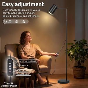 Lámpara de Pie Esquinera Alta Minimalista con LED Blanco Cálido para Espacios Pequeños en la Sala de Estar - Product Image 5