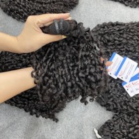 Extensions de cheveux humains vietnamiens 100 % naturels, bouclés à la vapeur, style pixie, double épaisseur, couleur naturelle, les plus vendues