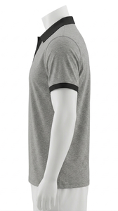 เสื้อเชิ้ตผู้ชายสีเทา-ดำ คอปกพับ แขนสั้น ทรงปกติ ผ้าโพลีเอสเตอร์ 100% สีพื้น ระบายอากาศได้ดี ใส่ได้ทุกฤดู - Product Image 4