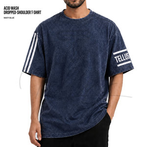 T-shirt pour homme de qualité supérieure en coton délavé à l'acide, coupe ample, style vintage, personnalisé - Product Image 1