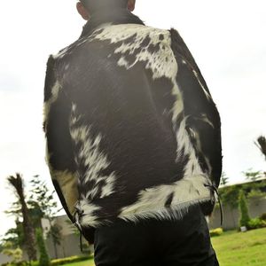 เสื้อแจ็คเก็ตหนังวัวแท้พรีเมียมสำหรับผู้ชาย แจ็คเก็ตหนังวัวทันสมัยมีสไตล์ แฟชั่นฤดูหนาวลำลอง - Product Image 5