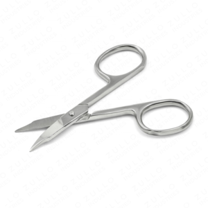 Ciseaux à ongles professionnels en acier inoxydable argenté, courbés, de précision, pour manucure et soin des ongles - Product Image 5