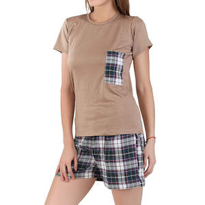 Conjunto Deportivo de Dos Piezas para Mujer, Transpirable, Color Claro, a la Moda, Personalizado, con Cuello Redondo, Camiseta y Pantalones Cortos de Algodón - Product Image 3