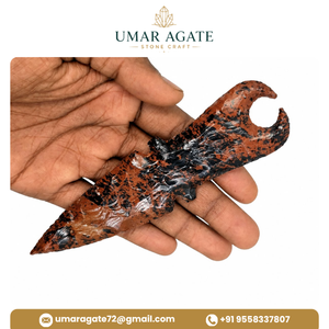 Couteau artisanal portable de qualité supérieure en obsidienne acajou, outil spirituel, cadeau - Product Image 3