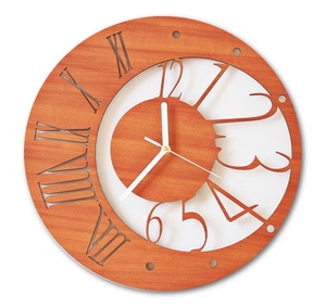 Modern Vintage Roman Numerals <b>Decorative</b> <b>Wall</b> <b>Clock</b> Silent Non-Ticking Acrylic Metal Laser Cut Artwork Round Home Living Room - Product Image 5