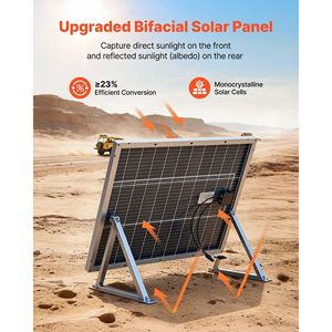 2 pannelli solari monocristallini bifacciali da 100W ad alta efficienza (23%) di tipo N con uscita MC4, telaio in alluminio, IP67 - Product Image 2