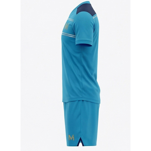 Conjunto de entrenamiento de camiseta y pantalones cortos de fútbol personalizados, uniforme de fútbol transpirable, ropa deportiva para gimnasio y fitness, MALUZA INDUSTRIES - Product Image 4