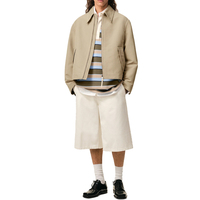 Veste zippée en toile de coton pour homme, style bomber minimaliste, vêtement de travail, streetwear décontracté, option de marque privée OEM