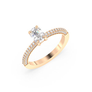 Anillo de compromiso solitario REYES, el más vendido, de oro sólido de 14 quilates con diamante cultivado en laboratorio HPHT CVD para mujer, certificado IGI, joyería fina. - Product Image 1