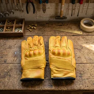 Gants de moto en cuir unisexes, longueur poignet, utilisation en extérieur, toutes saisons, respirants, style sportif - Product Image 4