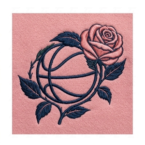 Sweat-shirt décontracté rose à blocs de couleur pour homme avec logo rose de basketball et poche kangourou - Product Image 6