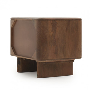 Modern Bedroom Nightstand With Two Drawers Teak Wood <b>Side</b> <b>Table</b> Bedroom <b>Set</b> Home Furniture - Oddy - Product Image 2