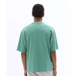 Camiseta de Manga Corta para Hombre, Cuello Redondo, Algodón, Estilo Casual, Talla Grande, Verano, Corte Regular, Color Sólido - Product Image 6