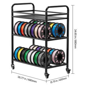 Scaffale porta filamenti per stampante 3D - Porta bobine a 3 livelli con ruote per impieghi gravosi - Soluzione per lo stoccaggio dei filamenti - Product Image 2