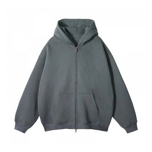 บริการ OEM เสื้อฮู้ดดี้ผ้าฟลีซระบายอากาศสำหรับฤดูหนาว ไซส์พลัส พิมพ์ลายตามสั่ง พร้อมซิปและโลโก้ สไตล์ลำลอง ล้างสีแบบแอซิดวอช - Product Image 3