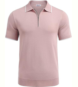 เสื้อโปโลผู้ชายแบบสั่งทำพิเศษ ทรงเข้ารูป ซิปหน้า 1/4  ชุดกีฬากอล์ฟ เสื้อโปโลผ้าฝ้าย 100% คุณภาพสูง - Product Image 3