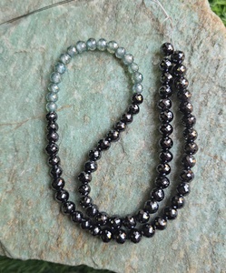 Perles de diamant Moissanite noires et bleues de 16 pouces, 5,5 à 6 mm, facettées, pour collier et autres bijoux en diamant - Product Image 6