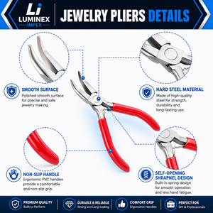 LUMINEX IMPEX LUB=113 <b>Long</b> <b>Nose</b> Stainless Steel Lightweight Smooth Work Jewelry Making Polishing Pliers for Bracelet Making DIY - Product Image 3