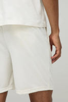 Celana Pendek Kasual Pria Bahan Katun French Terry Pinggang Elastis Polos Bernapas Ramah Lingkungan Panjang Selutut Langsung dari Pabrik