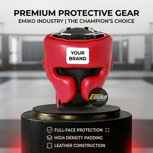 Protège-tête de boxe en cuir PU personnalisé, réglable, portable, avec protection des joues, respirant, casque d'entraînement intégral pour MMA - Product Image 3