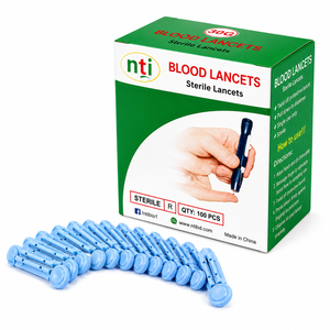 Lancetas para Extracción de Sangre Nti, 100 Unidades, Estériles, Desechables, de un Solo Uso, Color Azul, Empaquetadas Individualmente, Máxima Higiene, Fabricación Personalizada OEM - Product Image 4