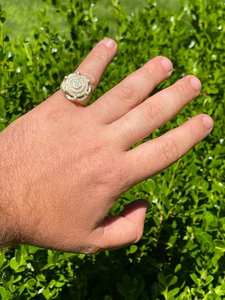 Anillo Redondo Plateado con Múltiples Capas de Piedras Brillantes, Joyería Única para Hombres y Mujeres, Moda - Product Image 2