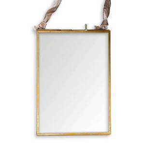 Diamond Shape Metal Mirror <b>Frame</b> With Hanging Rope <b>Gold</b> Finish Durable Design - Product Image 3