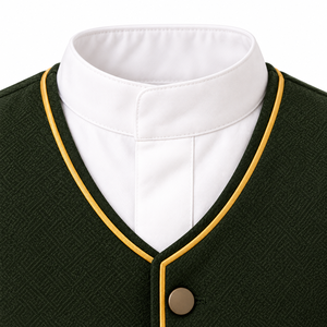 Conjunto de Thobe Blanco para Niños con Chaleco Verde Oliva y Detalles Dorados, Jubba Islámica Kandura, Largo hasta el Tobillo, para Eid, Ramadán, Traje Tradicional Árabe - Product Image 3