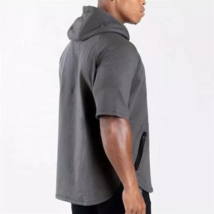 Wholesale customize unisex men hoodie plus size Cotton men pullover street wear high quality <b>short</b> <b>sleeve</b> men's <b>hoodies</b> - Product Image 5