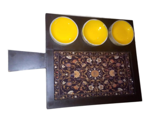Rectangular Wooden Serving Tray with Floral Pattern Bohemian Design Tableware Storage Trays Varnished Finish Wooden Platter bowl - Product Image 4