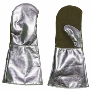 Guantes de Trabajo Resistentes de Cuero Vacuno Aluminizado con Forro Nomex de 11 oz, Resistentes al Calor para Construcción Industrial y Panadería - Product Image 3