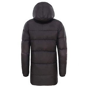 Men's Long Hooded Puffer Jacket Windproof Polyester Wadding Winter <b>Coat</b> <b>Zipper</b> Closure Casual Outerwear - Product Image 2