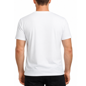 Premium Men’s <b>White</b> T-Shirt | Minimalist Geometric Abstract Graphic Print | Short Sleeve Casual Style Streetwear <b>tee</b> - Product Image 3