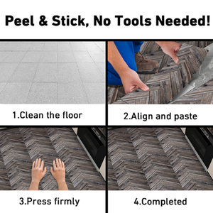 Adesivi per pavimenti in PVC con venature di legno marrone scuro rivestimento per piastrelle impermeabili per pareti e pavimenti in legno - Product Image 1