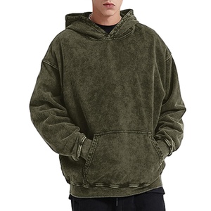 Sudadera con Capucha para Hombre, Lavado Ácido, Precio Razonable, Nueva Moda, Alta Calidad, Ropa Casual, Color Sólido - Product Image 1