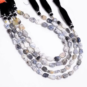 Perles de pierres précieuses en opale dendrite naturelle facettée, taille pépite, 6mm 8mm, fil de 8 pouces, prix de gros en vrac pour la fabrication de bijoux, fournitures de bijouterie - Product Image 5