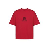 T-shirt rouge surdimensionné pour homme, 100% coton, col rond, manches courtes, décontracté, uni, sans impression, vente en gros, OEM, ODM