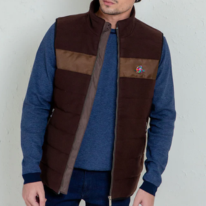 Men's Brown Canvas <b>Quilted</b> Puffer Jacket Stand Collar Zipper Windproof Polyester <b>Wadding</b> Casual Winter Regular Fit Solid Sherpa - Product Image 1
