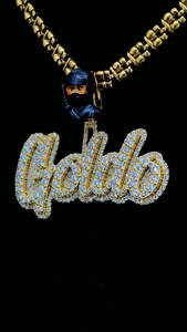 Colgante de moissanita Fianza personalizada Nombre personalizado Iced Out Bling Diamond 925 Plata de ley Hip Hop Carta Colgante de moissanita - Product Image 5