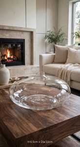 Modern Clear Round <b>Glass</b> Tabletop <b>Vase</b> Natural Wedding and Holiday Decor - Product Image 2