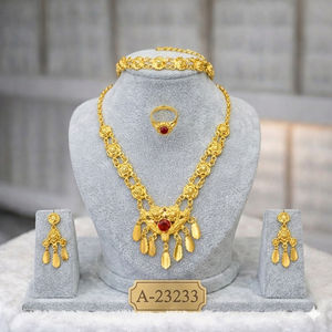 ชุดเครื่องประดับเจ้าสาว MOLL JEWELLERS 2024 แรงบันดาลใจจากอินเดีย แฟชั่นแอฟริกัน ชุบทอง/เงิน โลหะผสมสังกะสี ประดับเพชรซิร์คอน สำหรับผู้หญิง ทันสมัย - Product Image 3