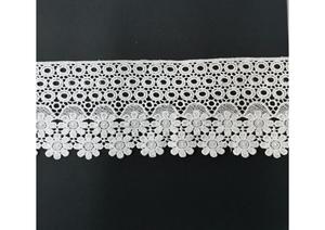 Bordure brodée florale en tissu GPO soluble dans l'eau de qualité supérieure pour vêtements, robes, textiles de maison et décoration - Product Image 2