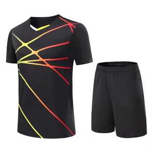 Conjunto de Camiseta de Fútbol para Hombre, Color Negro Degradado, Manga Corta, Cuello en V, Malla Transpirable, Ropa Deportiva, Uniforme Deportivo de Verano - Product Image 6