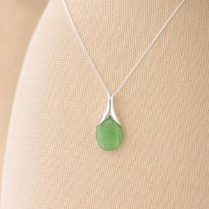 NIKHIL GEMS Pendentif Goutte d'Eau en Jade Vintage Personnalisé pour Fiançailles, en Argent Sterling 925 Fait Main, Pierre Précieuse Certifiée par un tiers - Product Image 5