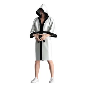 Bata de Boxeo Profesional Negra para Hombre, Ligera y Suave de Satén, para Entrada en Combate de Kickboxing, Diseño Personalizado - Product Image 4