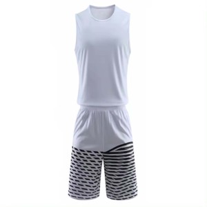 Conjunto de Camiseta de Baloncesto sin Mangas Personalizada para Hombre, Estampado Geométrico, Absorbe la Humedad, Ecológico, Antibacteriano, Pantalones Cortos con Cintura Elástica - Product Image 4