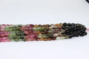 Venta al por mayor 5*7mm Multi-turmalina cuentas ovaladas lisas piedras preciosas naturales para la fabricación de joyas - Product Image 2
